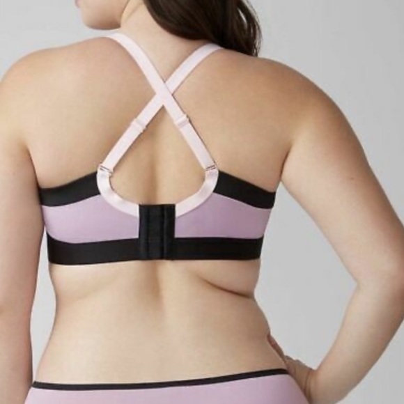 CACIQUE Bralette No Wire Wireless Racerback 22/24 (3X) Lavender Black - Picture 2 of 12